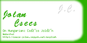 jolan csecs business card